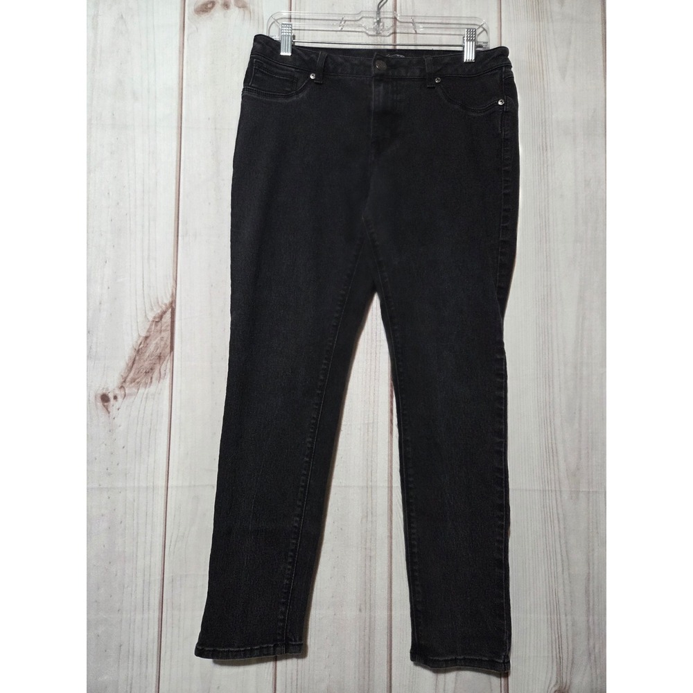 AG Denim Womens Size 12 Black Skinny Jeans Stretch Mid Rise‎ Faded Wash